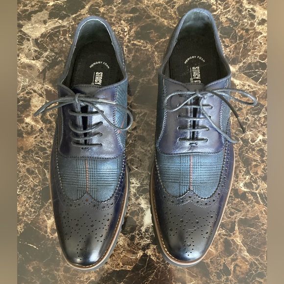 Stacy Adams Baxley Ink Blue Two tunes Lace -up Shoes /Size 10.5M